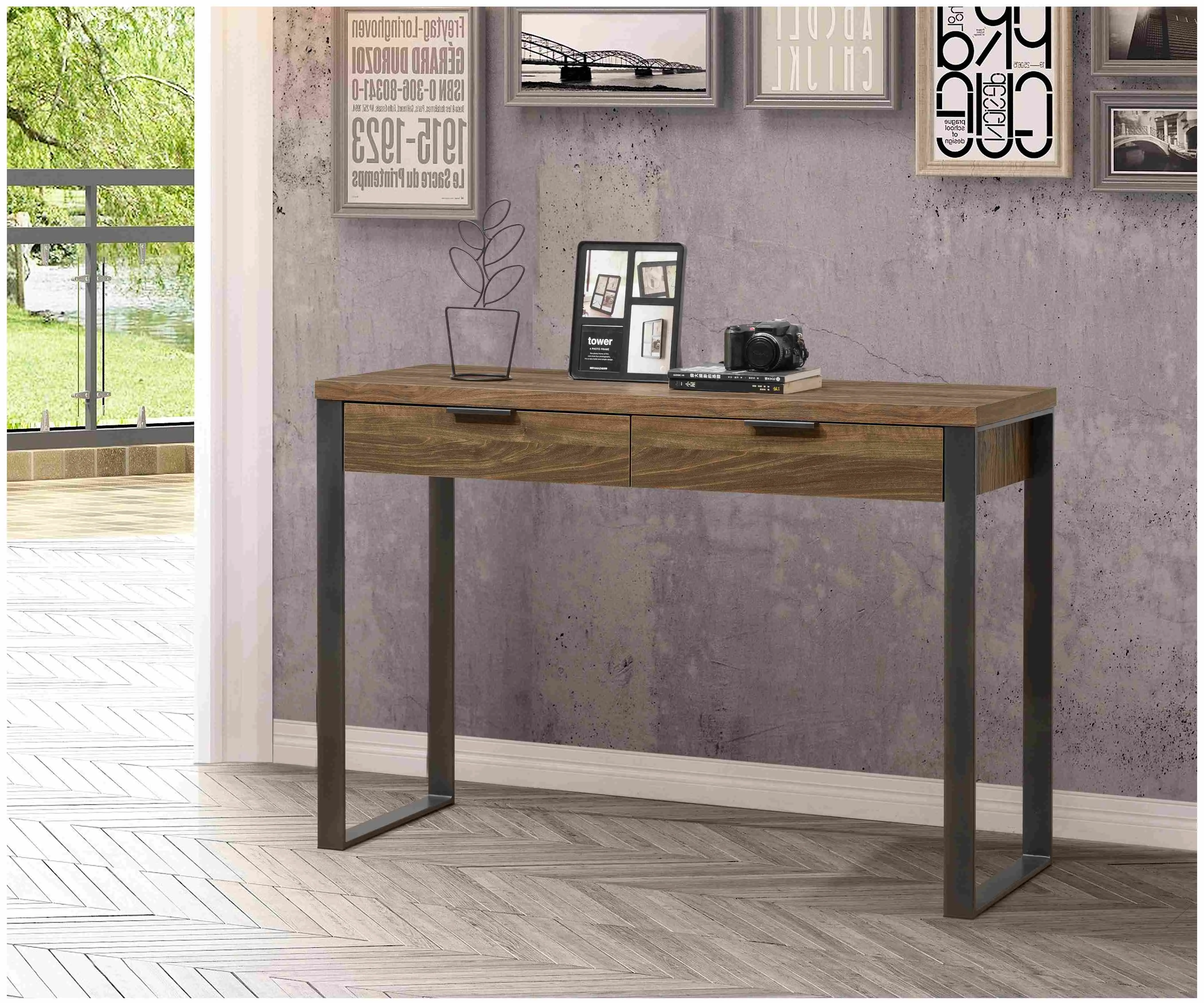 0C037FH Console Table in Antique Walnut