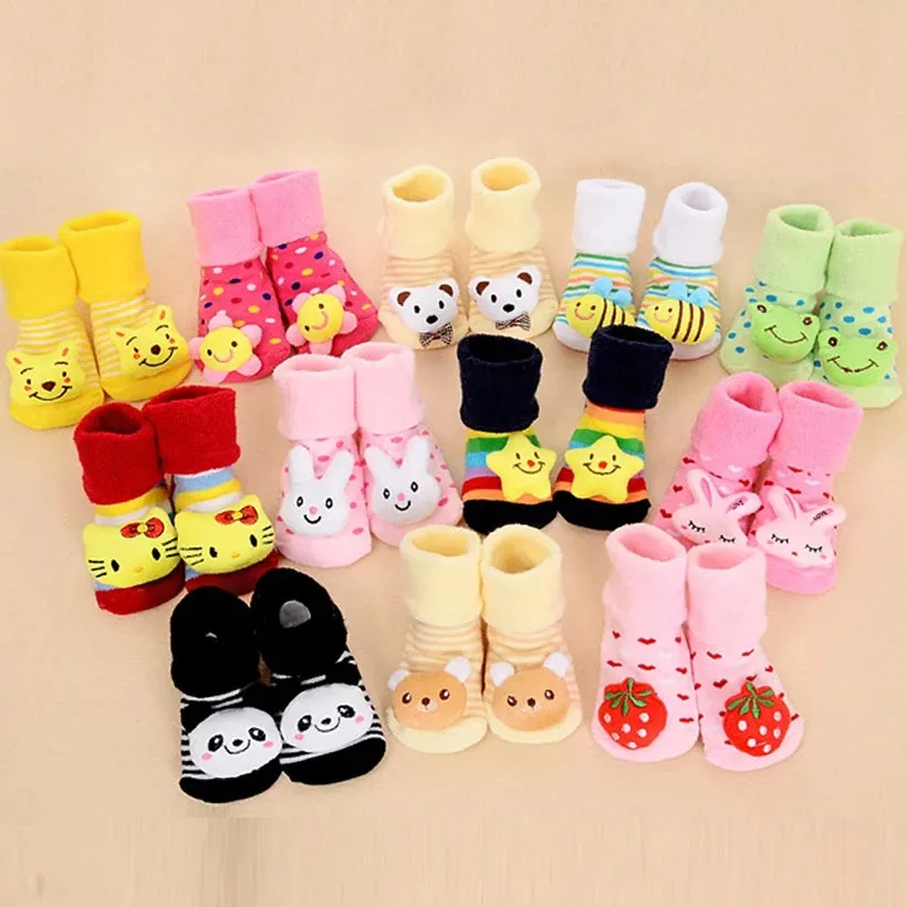 1 Pair/Lot Newborn baby Anti-Slip Soft Cartoon Socks Boot