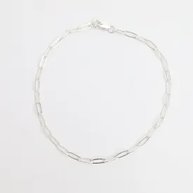 10" Sterling Silver Flat Drawn Cable Chain Anklet