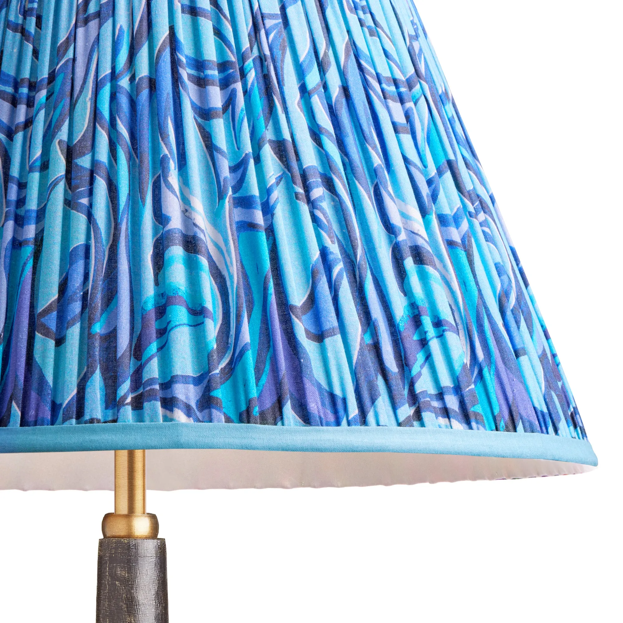 14cm tall tapered shade in blue Disco Zebra by Matthew Williamson