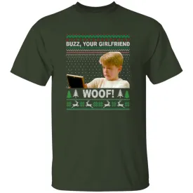 191204307 Buzz Your Girlfriend Woof Ugly Christmas Mug Home Alone Inspired Mug Christmas Gifts 191204307 Youth 5.3 oz 100% Cotton T-Shirt