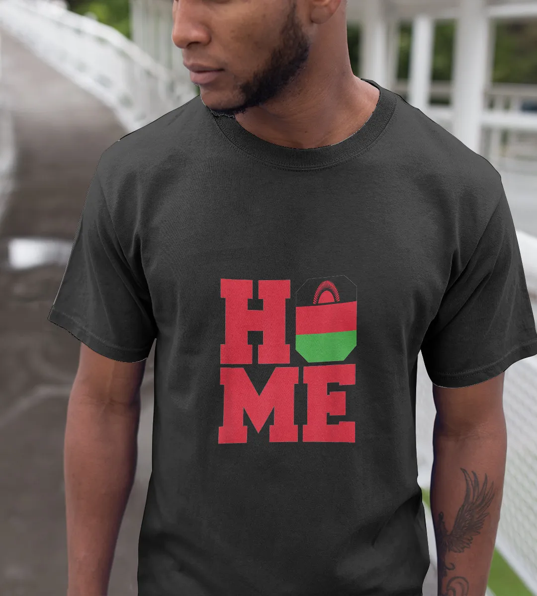 1sttheworld T-Shirt - Home  Malawi T-Shirt Black A35