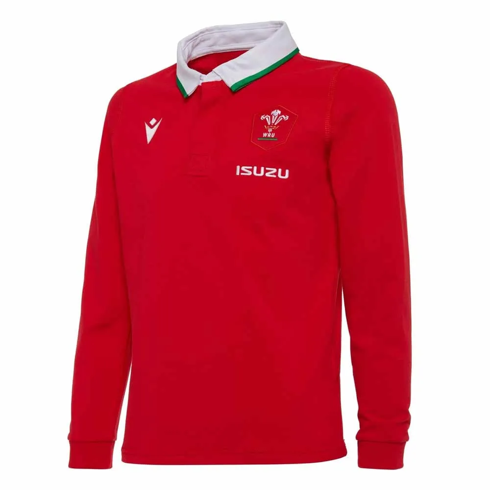 2020-2021 Wales Home LS Cotton Rugby Shirt (Kids)