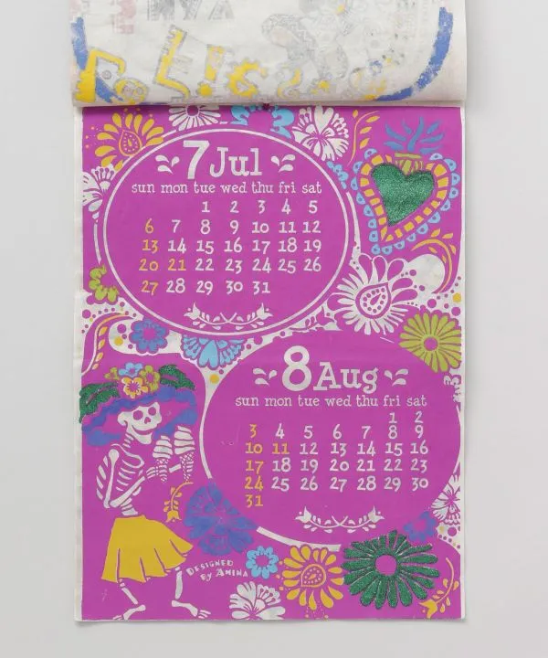 2025 Vibrant Mexican Calavera Wall Calendar - Decorative and Festive Día de los Muertos Art