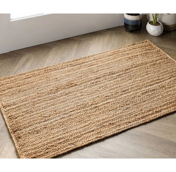 2x3 Feet Jute Hand-Woven Braided Door Mat Area Rug