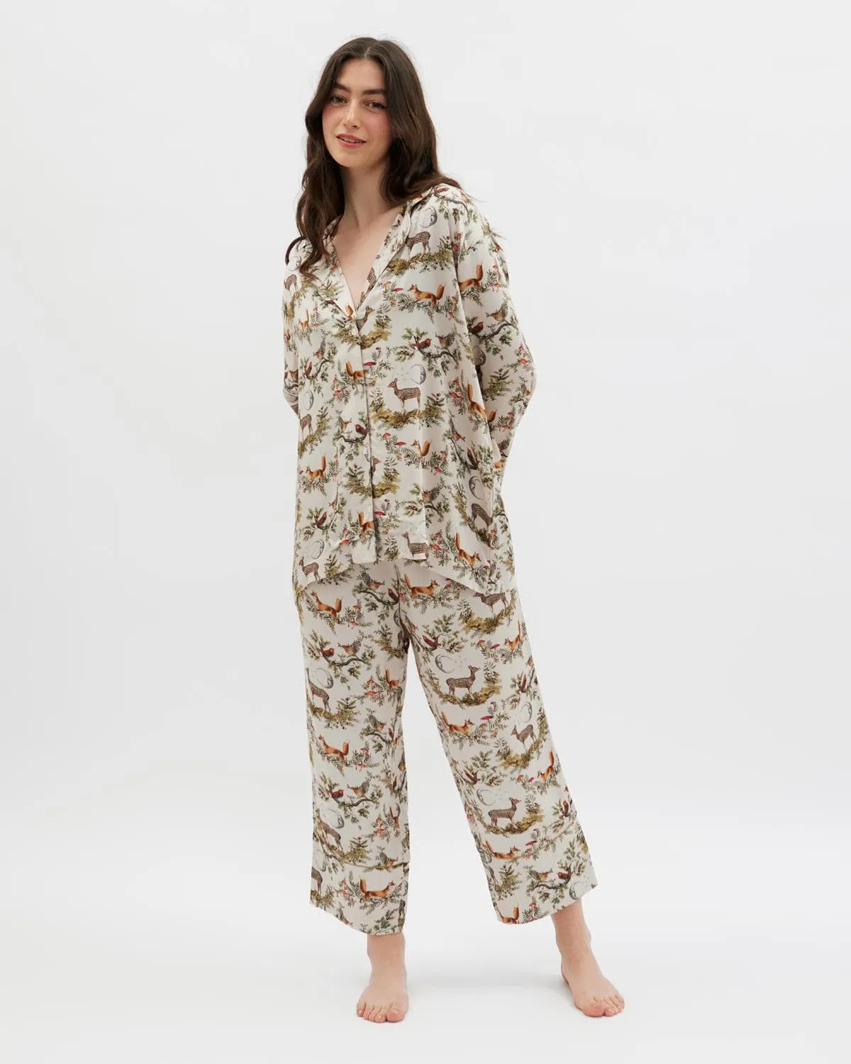 A Night's Tale Woodland Pyjamas Crystal Grey