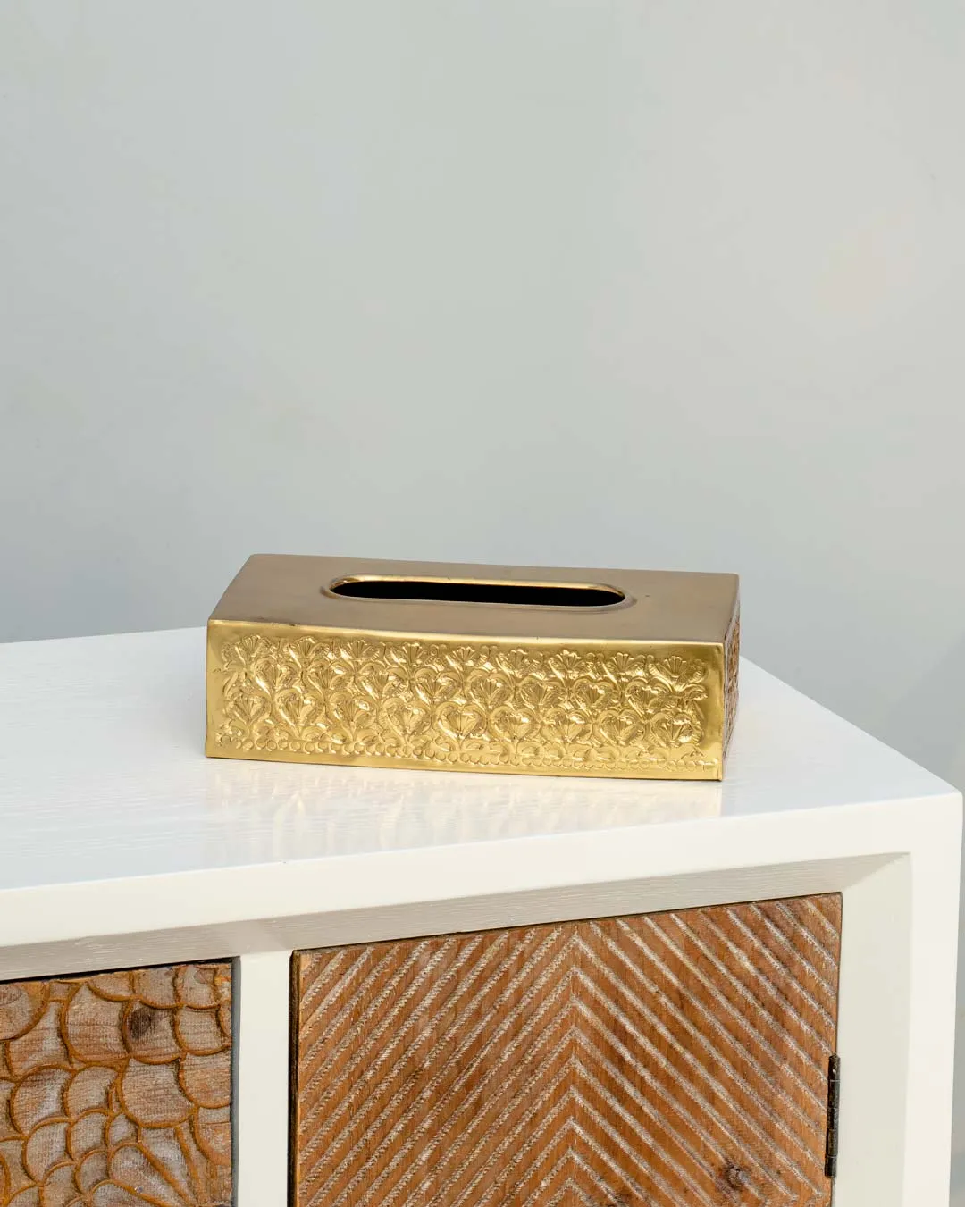 Acanthus Brass Tissue Box