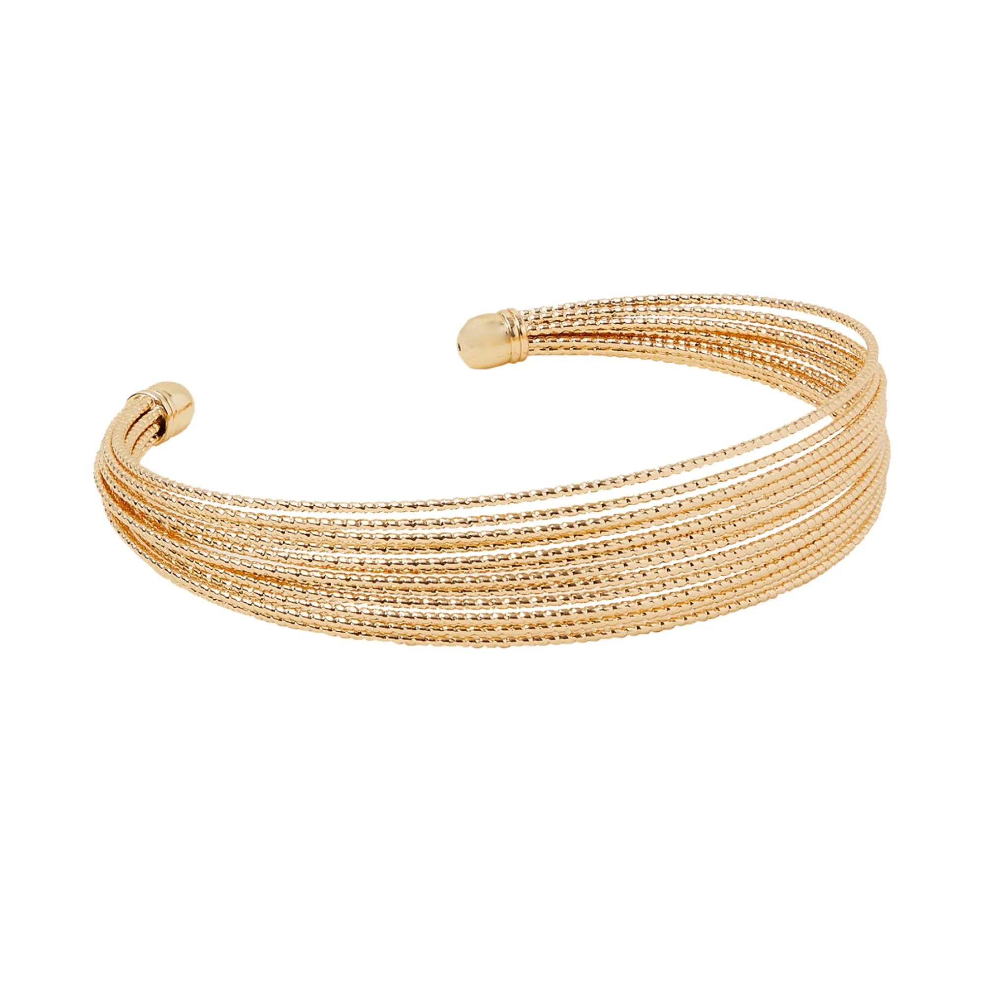 Accessorize London  Women's Gold Fine Line Layered Bangle