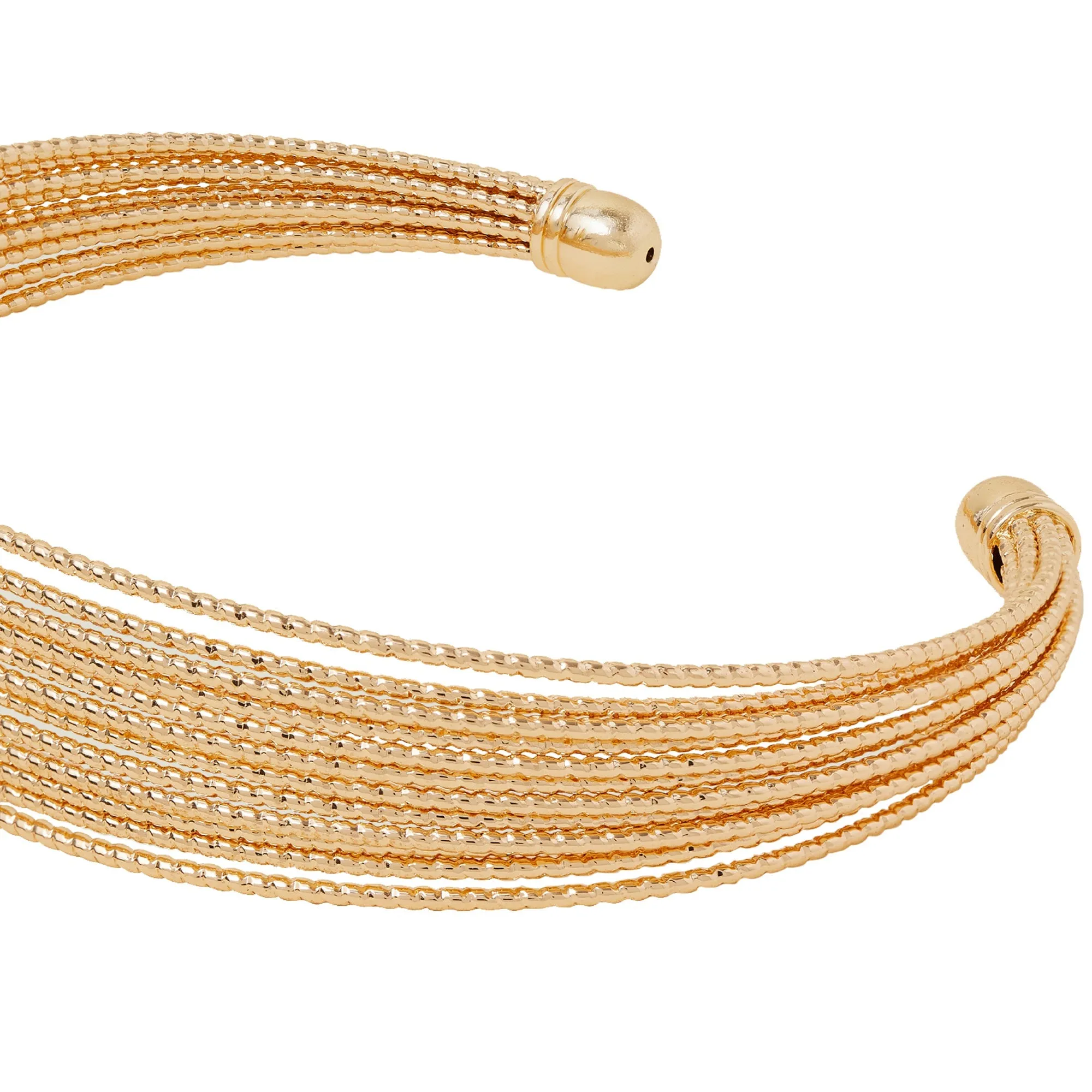 Accessorize London  Women's Gold Fine Line Layered Bangle