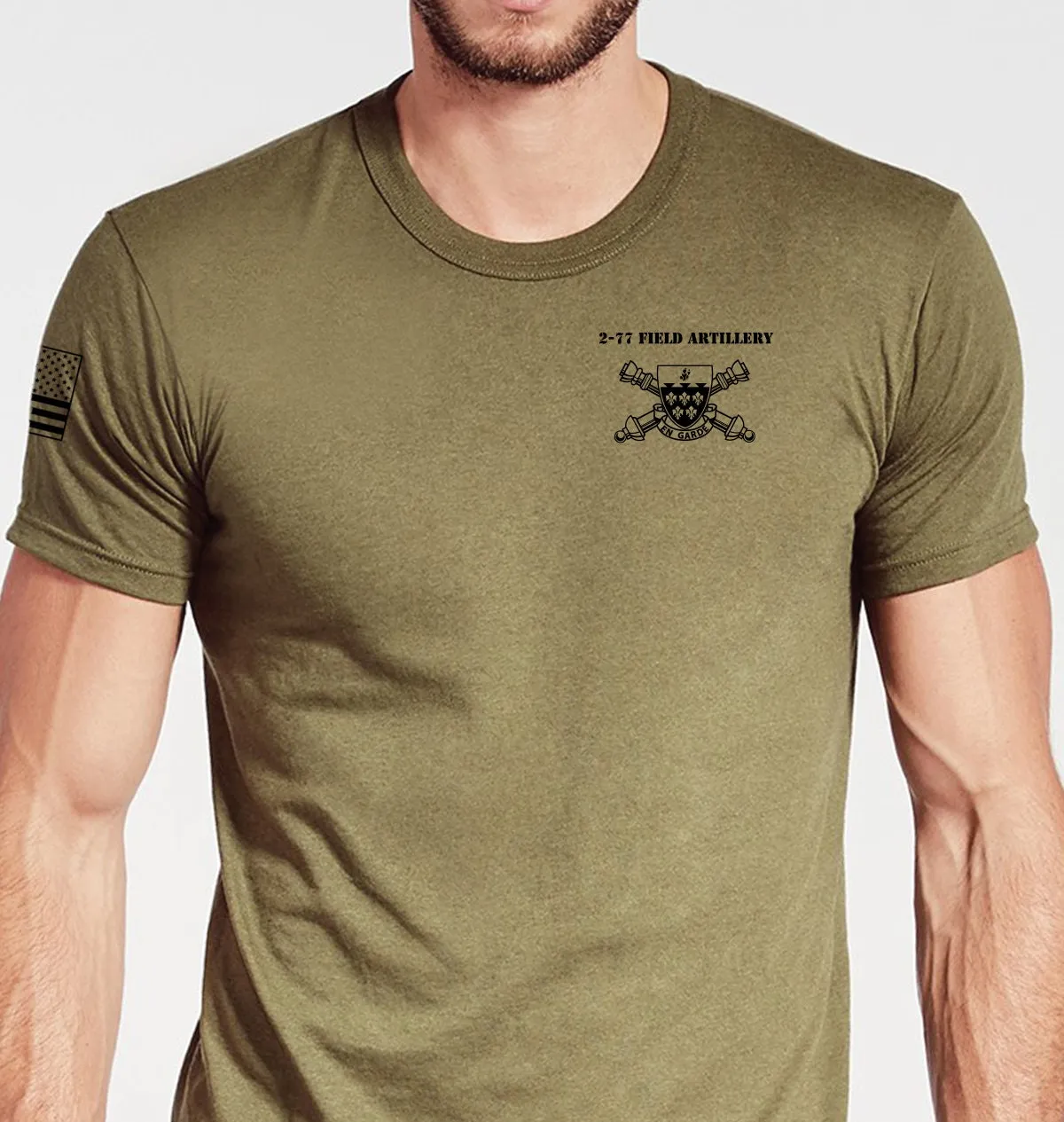 Alpha Battery Coyote Tan Unisex Shirt. This shirt is NOT approved for PT *Free Liaison pick up for orders sent to base only*