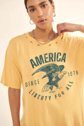 America Eagle Oversized Distressed Graphic Tee