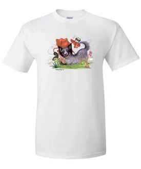 Australian Cattle Dog - Tackling Cow - Caricature - T-Shirt