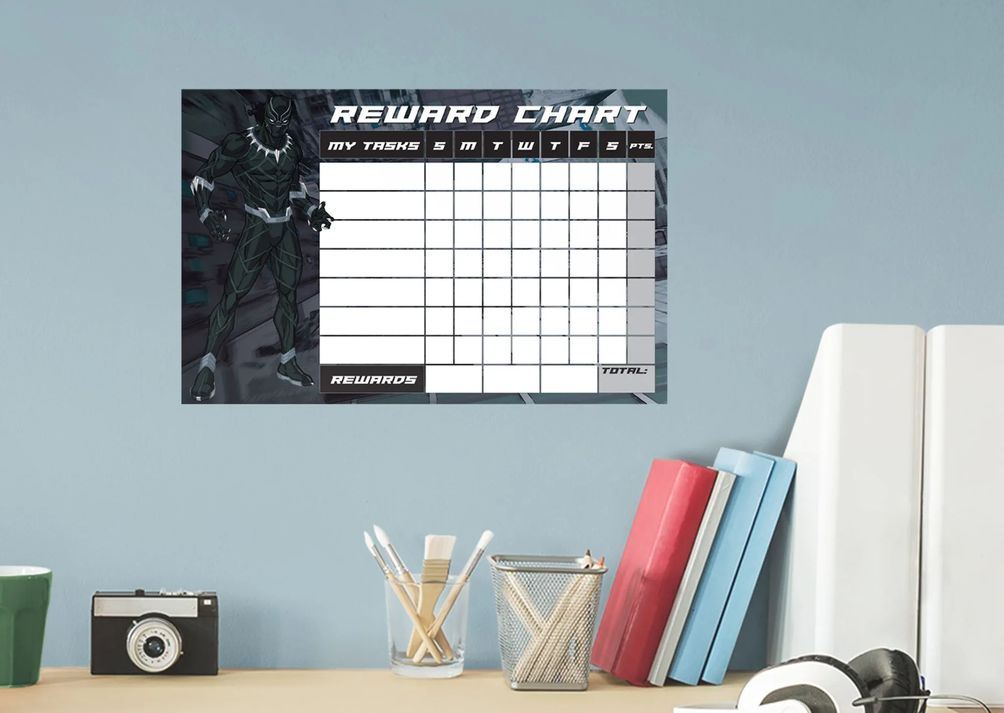 Avengers: BLACK PANTHER Reward Chart Dry Erase        - Officially Licensed Marvel Removable Wall   Adhesive Decal