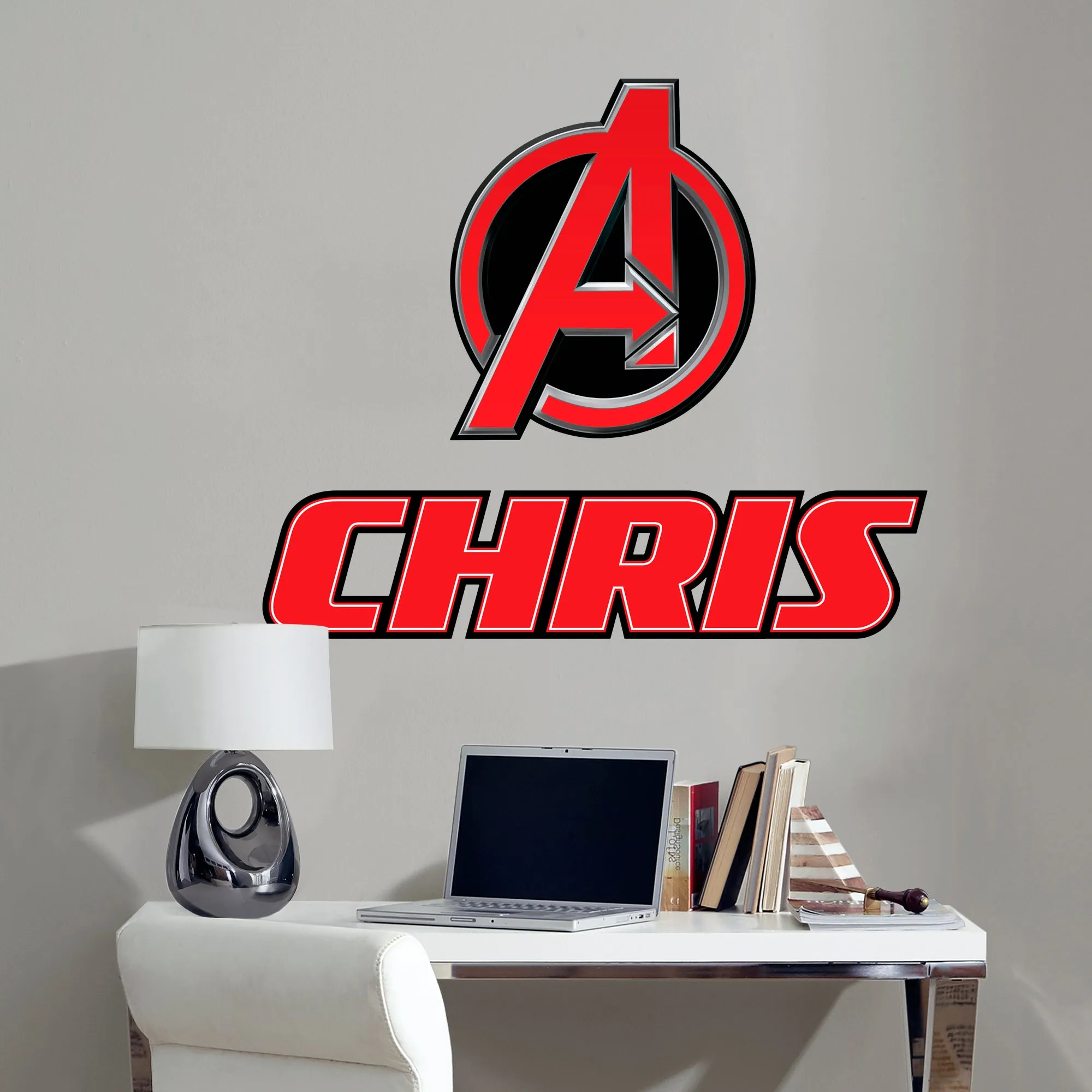 Avengers: Mask Personalized Name - Officially Licensed Removable Wall Decal