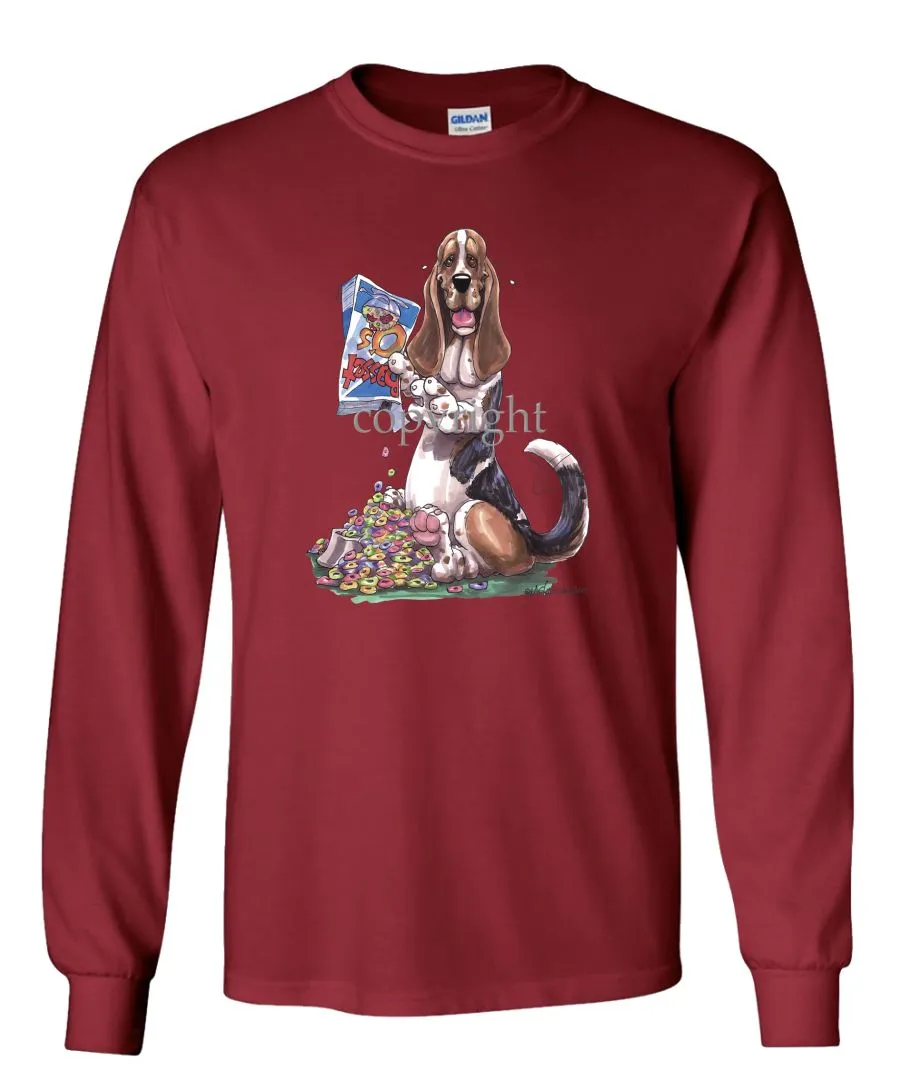 Basset Hound - Cereal Box - Caricature - Long Sleeve T-Shirt