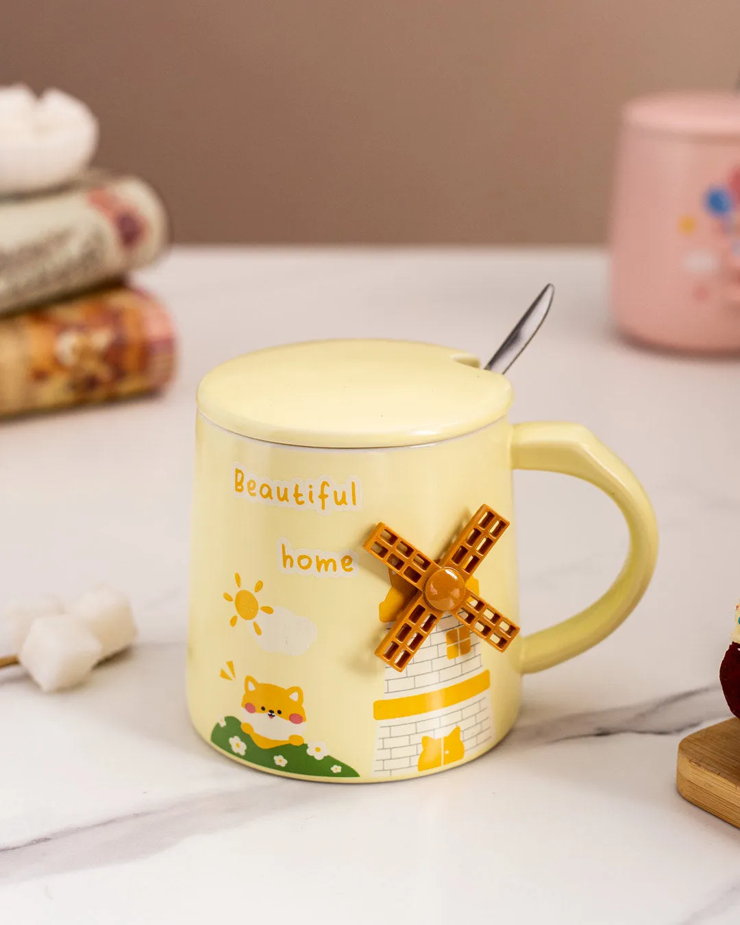 'Beautiful Home' Coffee Mug - Yellow