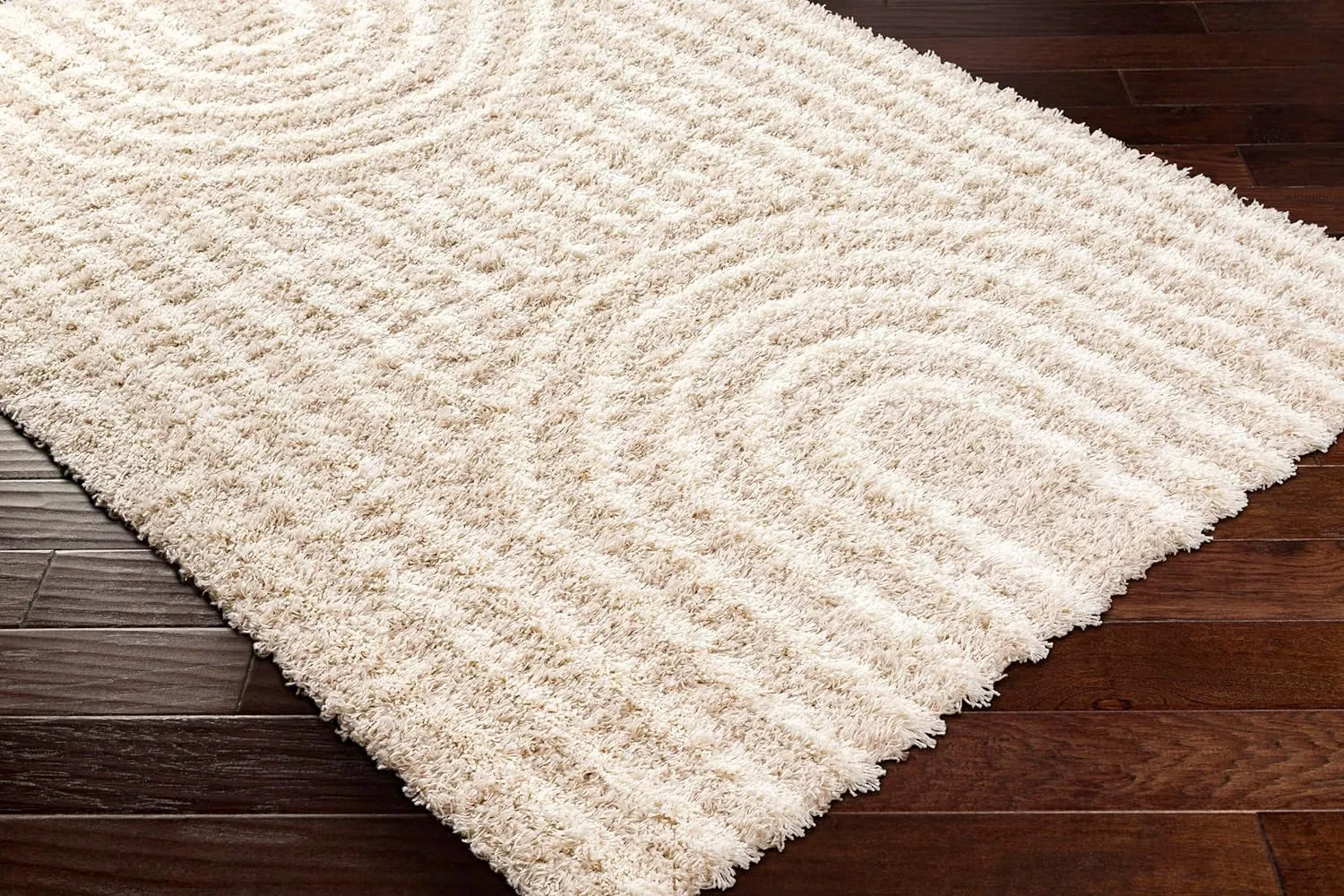 Blanchard 5x7 Shag Beige Area Rug Carpet for Living Room Bedroom or Kitchen (5'3" x 7'3")