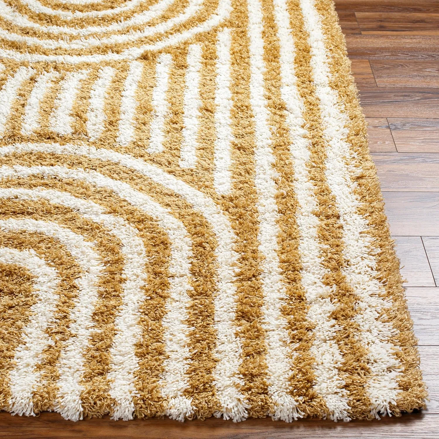 Blanchard 5x7 Shag Beige Area Rug Carpet for Living Room Bedroom or Kitchen (5'3" x 7'3")