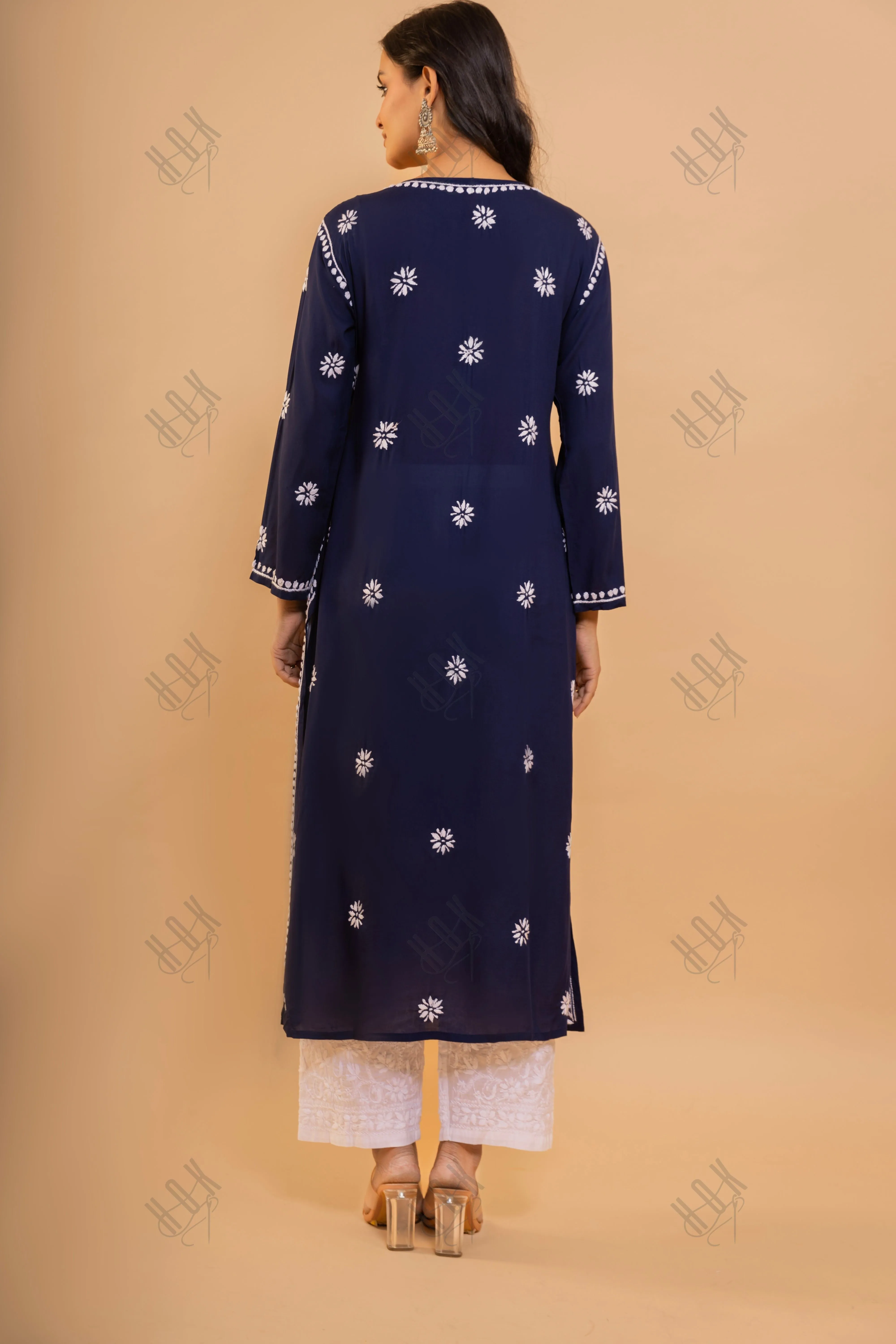 Blue Bliss Fizaa Chikankari Modal Cotton Kurta