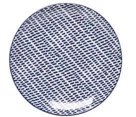 Blue Dash Stamped Appetizer Plate - 6"