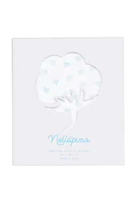 Blue Heart Print Crib Sheets