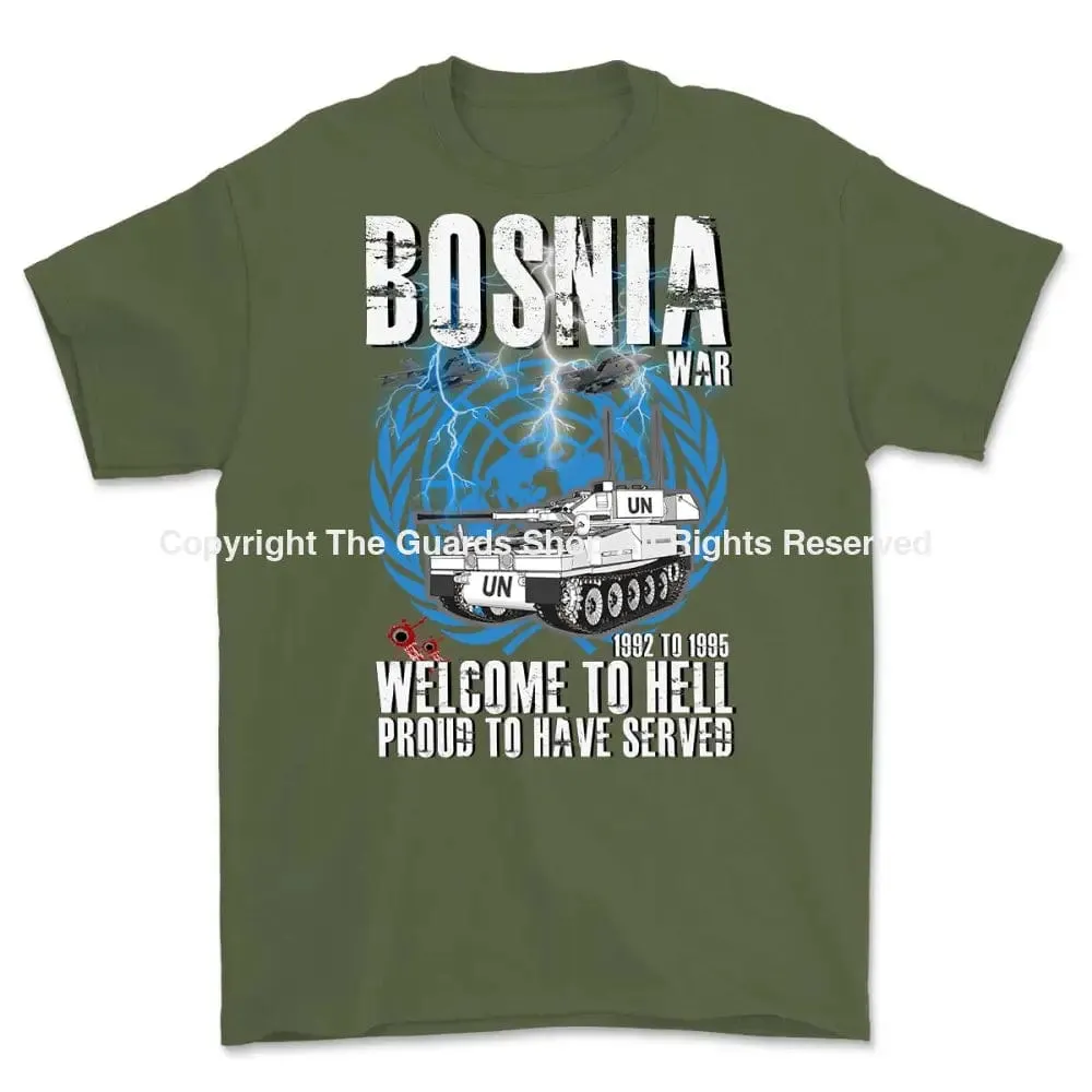 BOSNIA WAR Welcome To Hell Printed T-Shirt