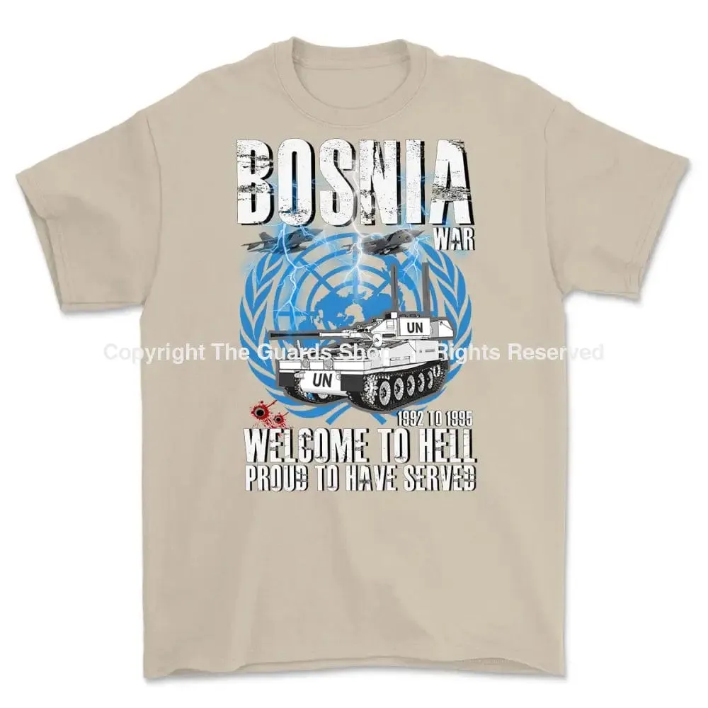 BOSNIA WAR Welcome To Hell Printed T-Shirt