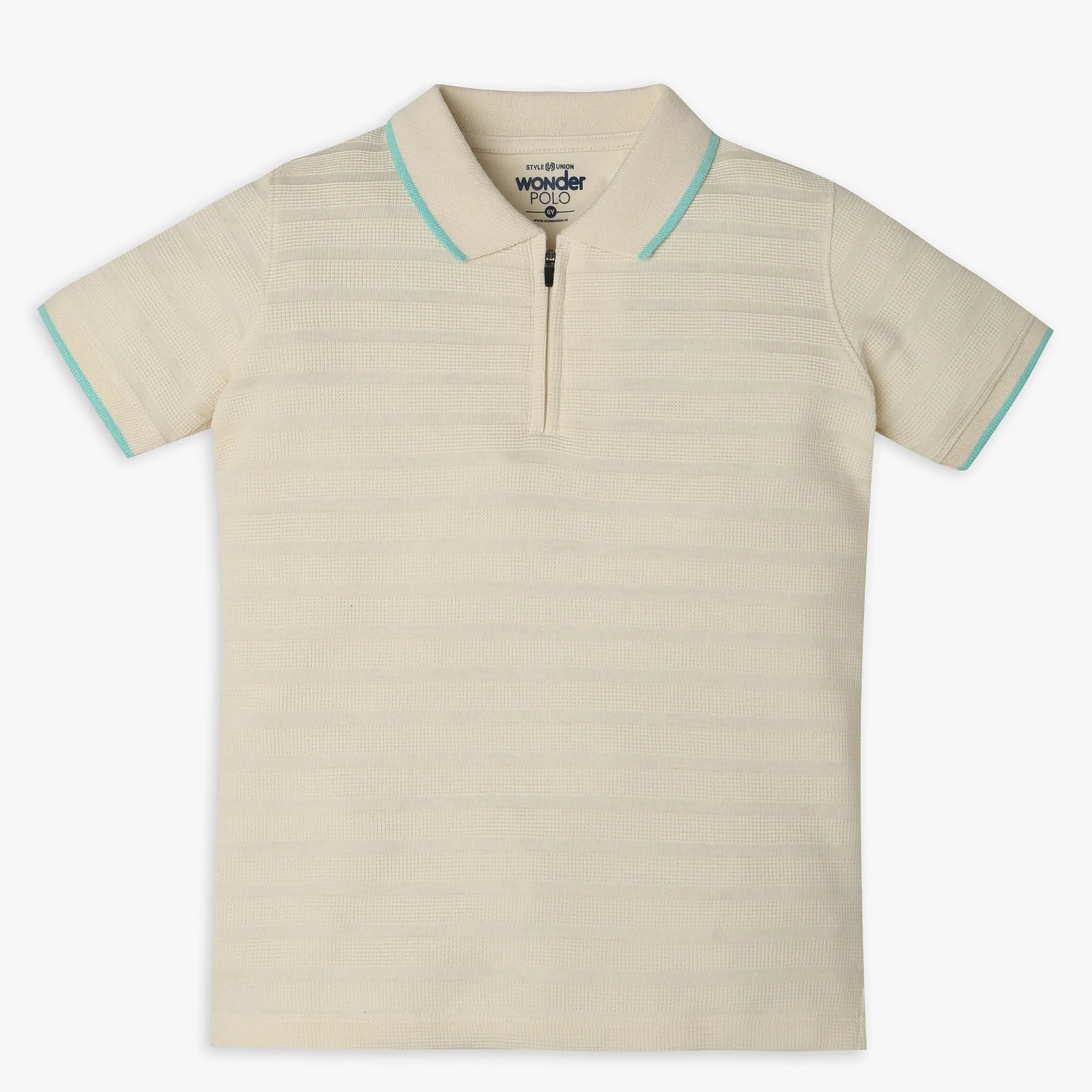 Boys Regular Fit Cut and Sew Polo T-Shirt