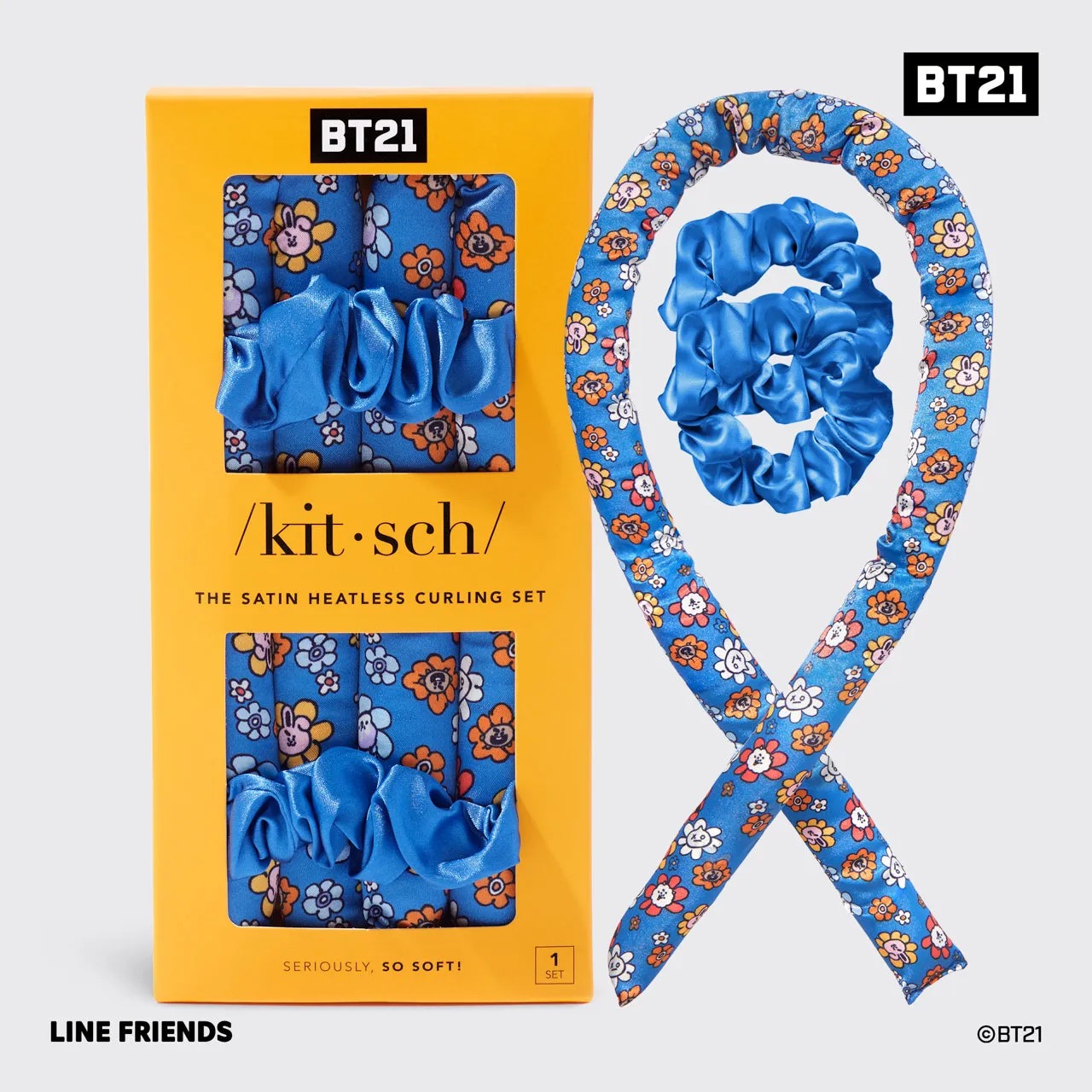 BT21 meets Kitsch Heatless Curling Set - UNIVERSTAR