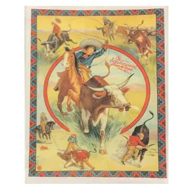 Calf Roping Rodeo Cowgirl Western Tea Towel