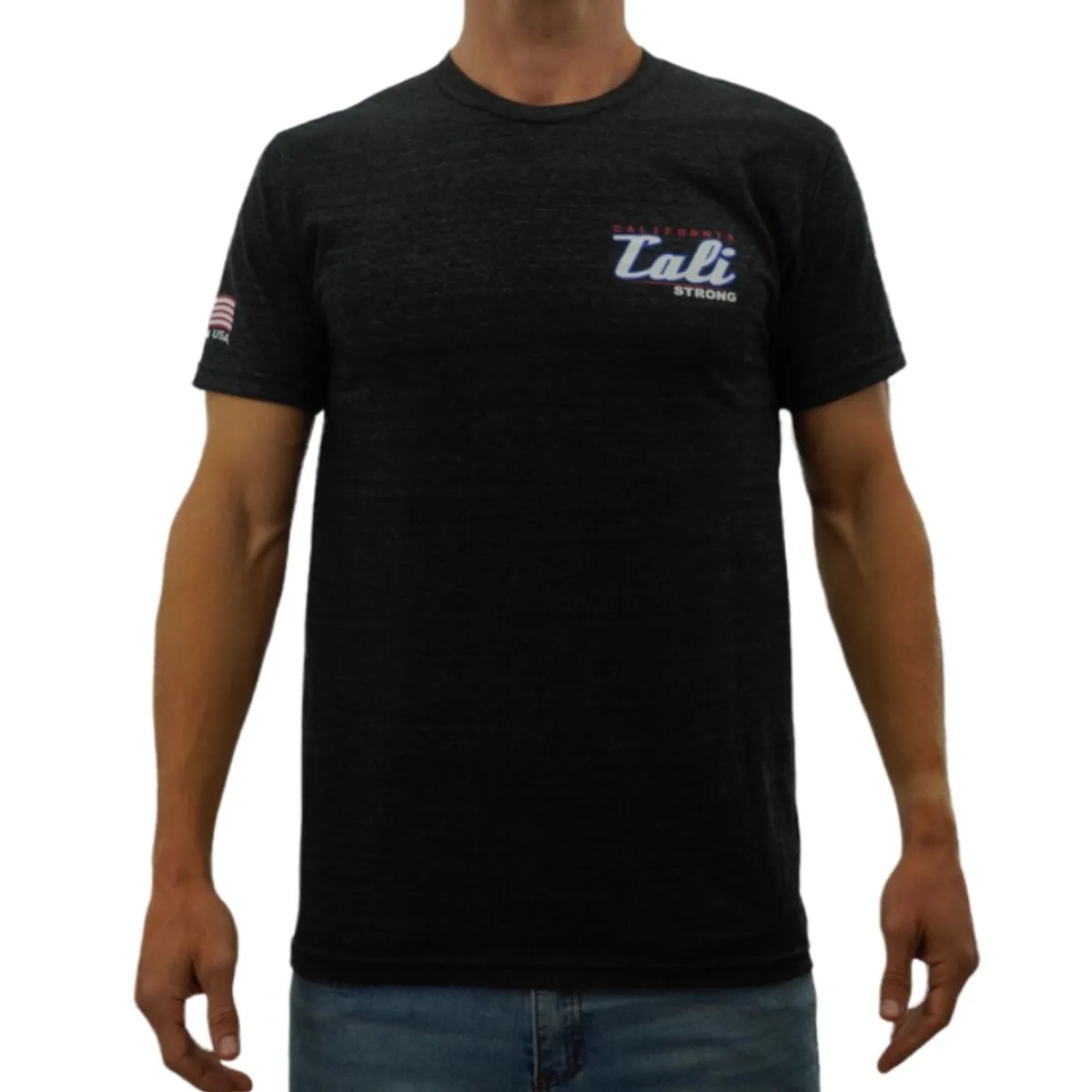 CALI Strong Crest Performance T-Shirt Black Heather Glow in the Dark