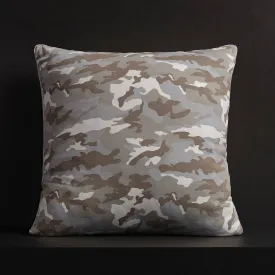 Camo Throw Pillow With Piping - Desert Camo