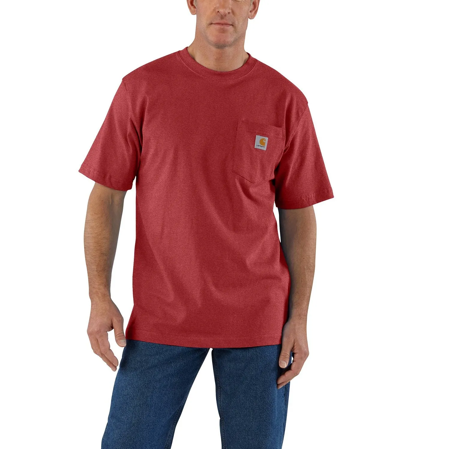 Carhartt Men's Short Sleeve Pocket T-Shirt_Crabapple Heather