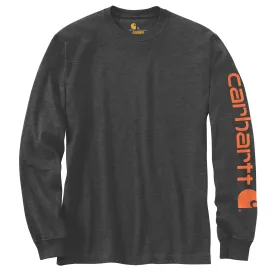 Carhartt Men's Signature Logo Long Sleeve T-Shirt_Carbon