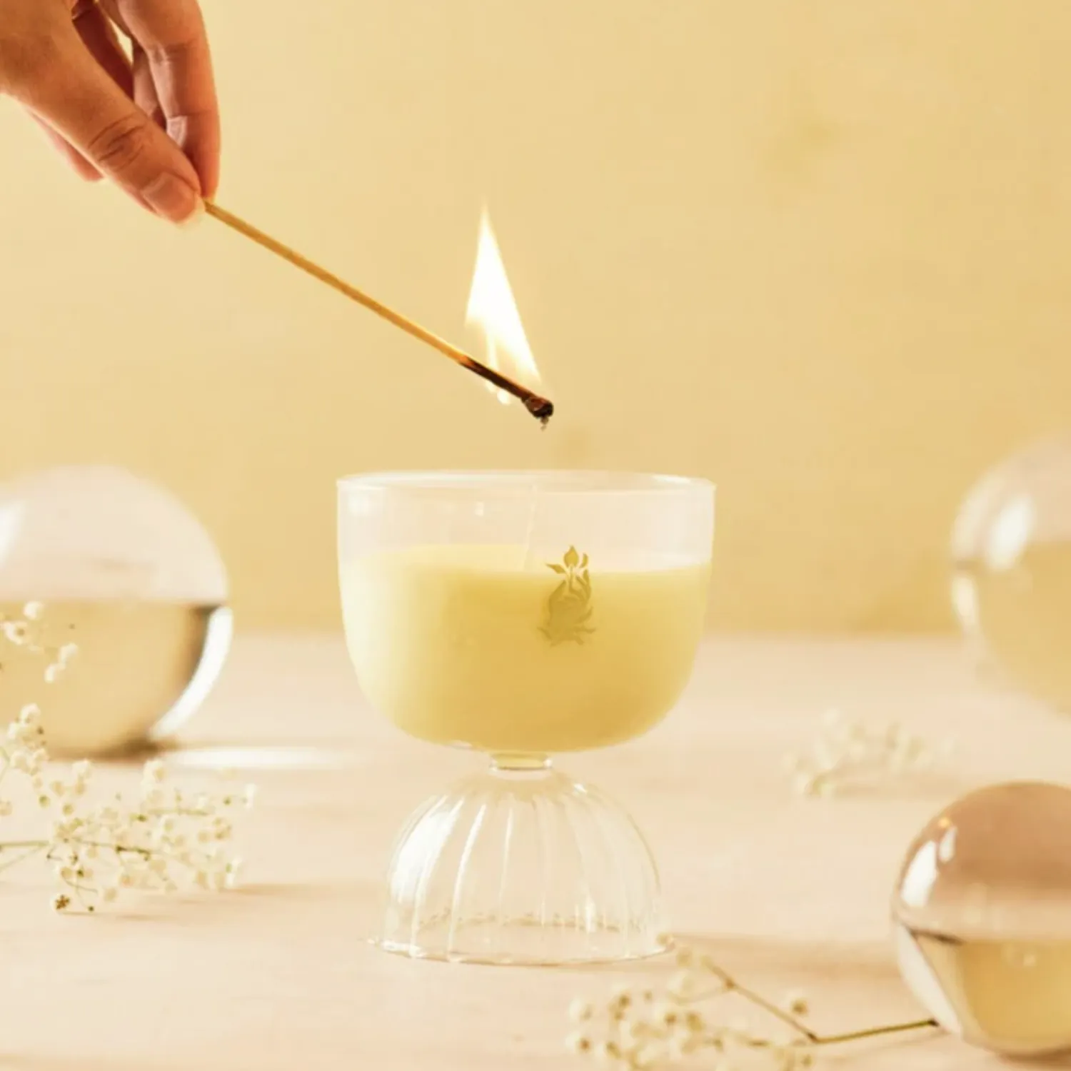 Champagne Coup Glass Candle