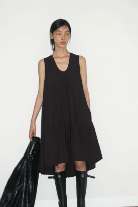 Chic mid-length sleeveless cotton dress | 2 color