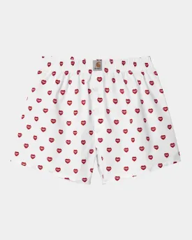 Cotton Boxer | White Heart Print