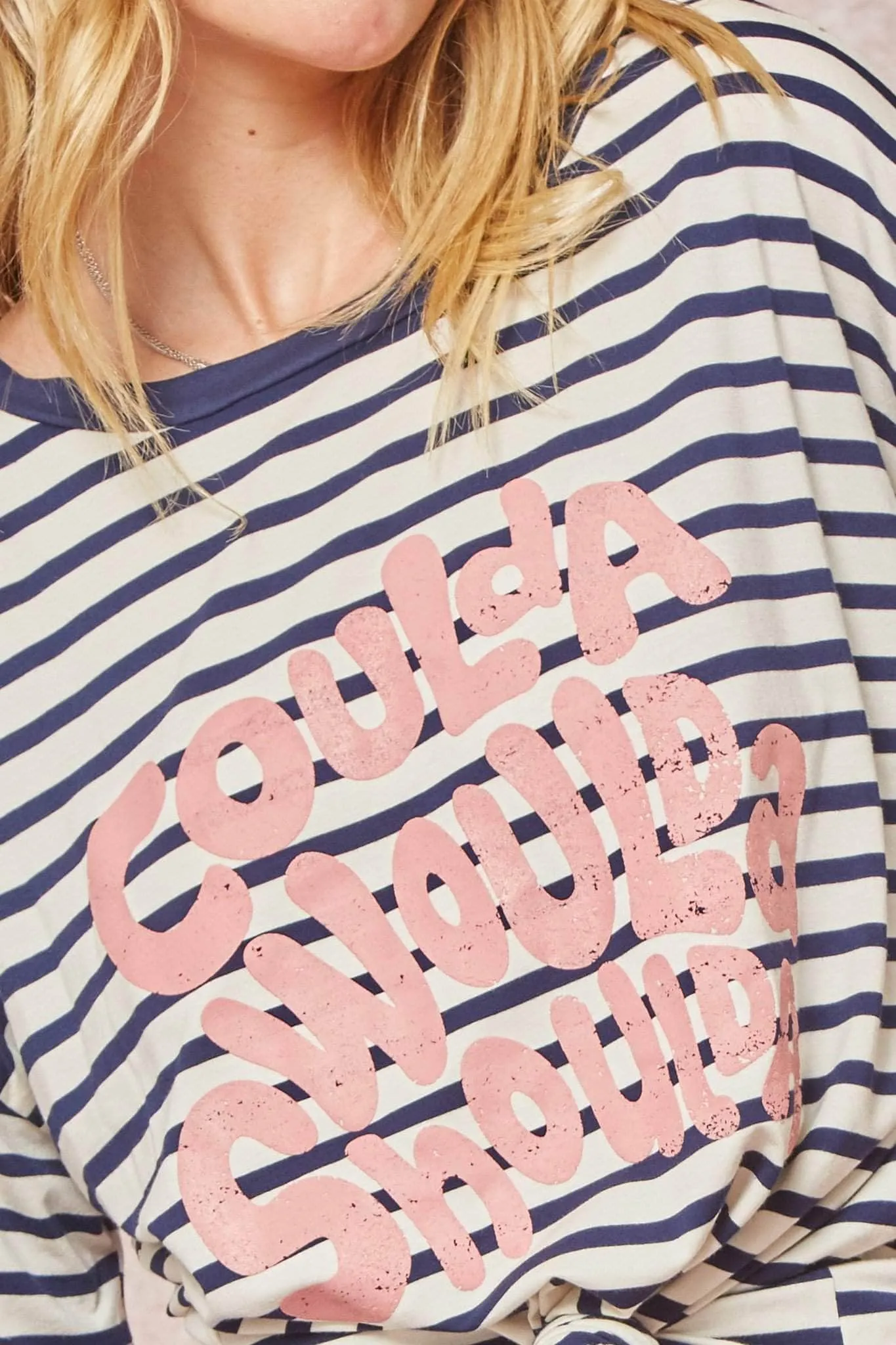 Coulda Woulda Shoulda Striped Vintage Graphic Tee