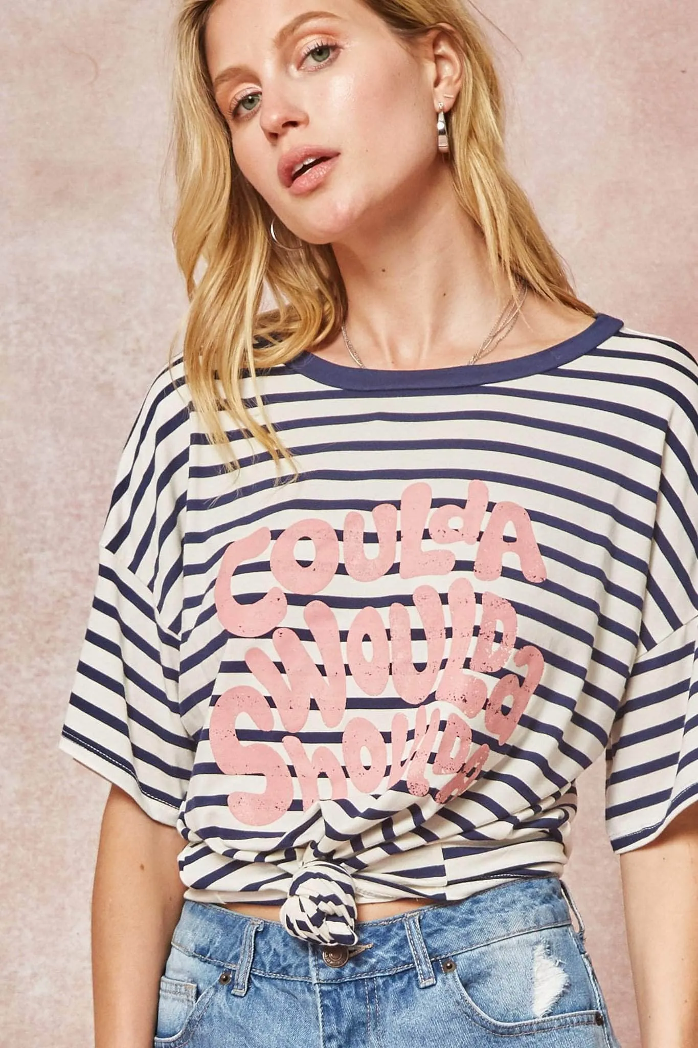 Coulda Woulda Shoulda Striped Vintage Graphic Tee