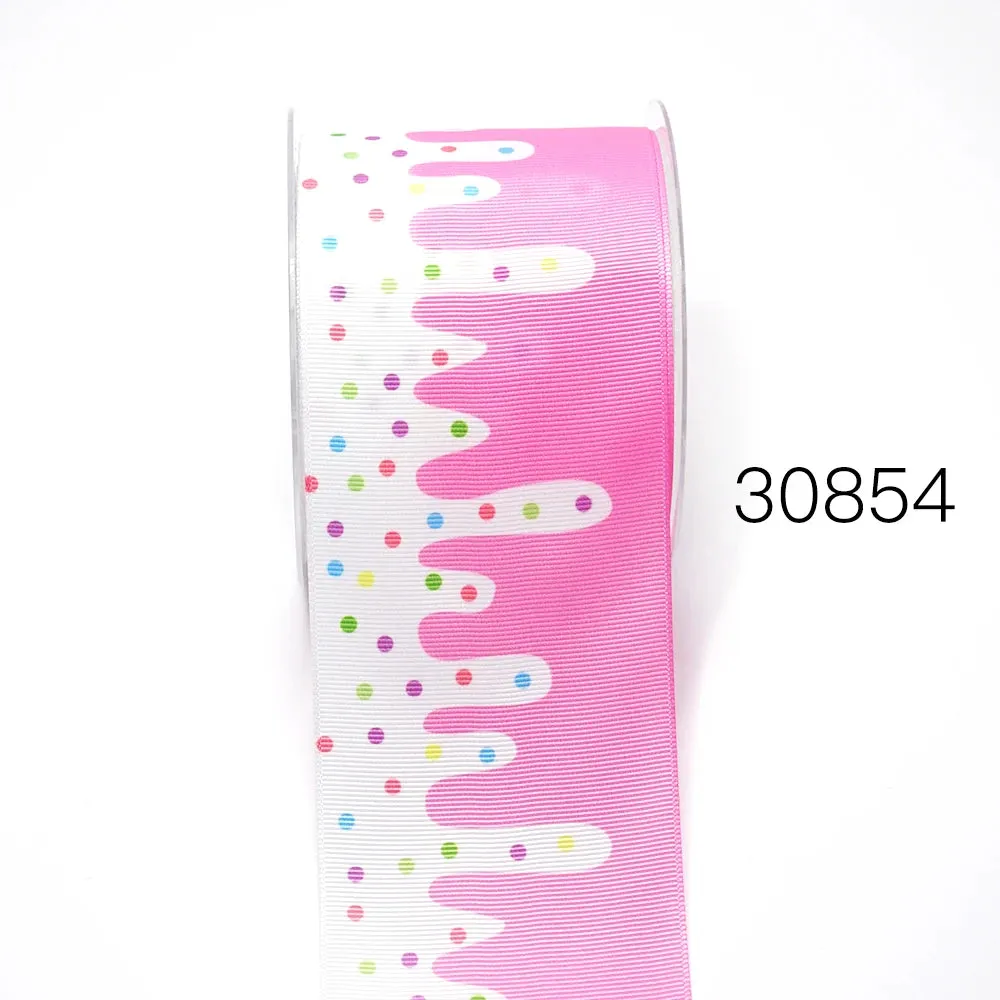 DIY Cartoon Dessert Printed Grosgrain Ribbon For Craft Supplies Sewing Accessories 5 Yards. 30069