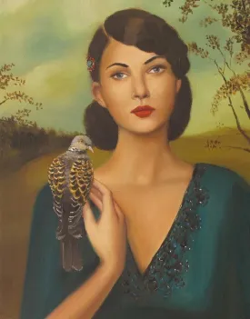 Elspeth With Her Turtledove - Janet Hill Studio Art Print