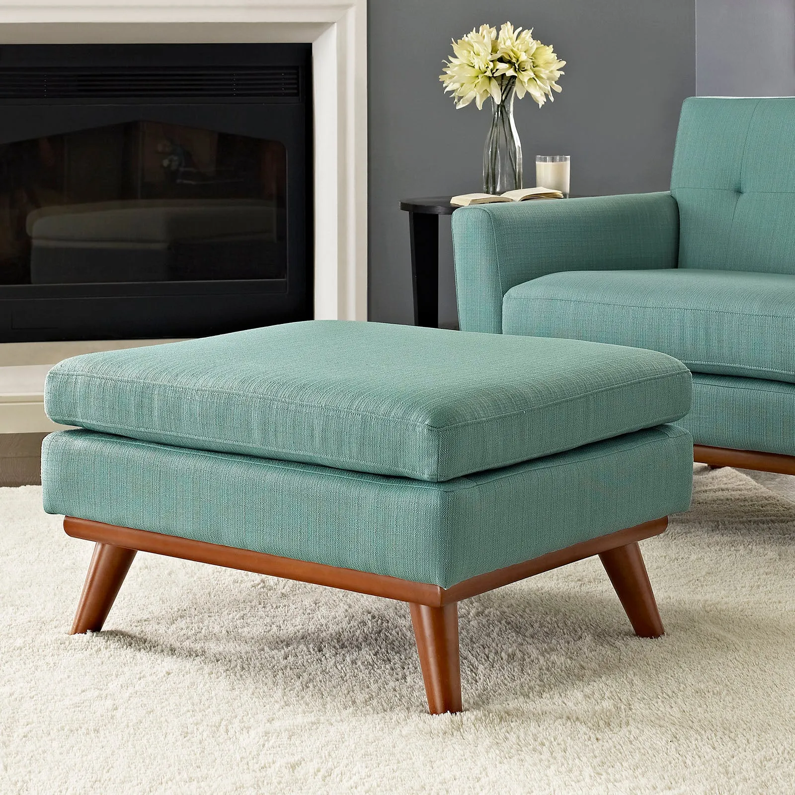 Engage Upholstered Fabric Ottoman