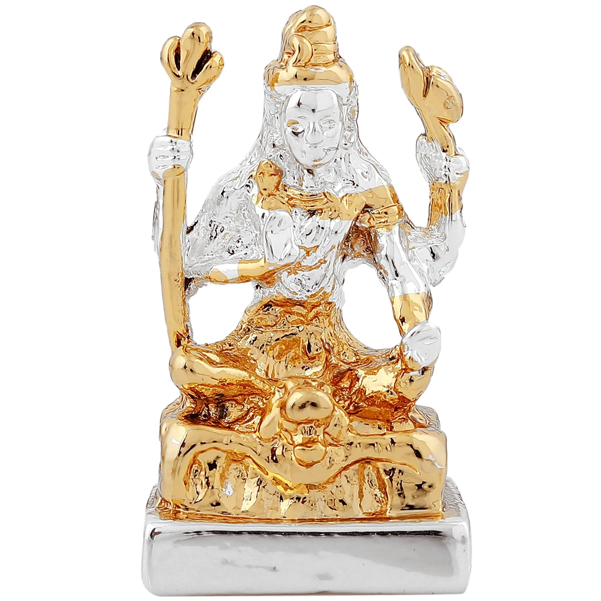 Estele Gold & Rhodium Plated Adi Yogi Shiva idol for Pooja/Car decor