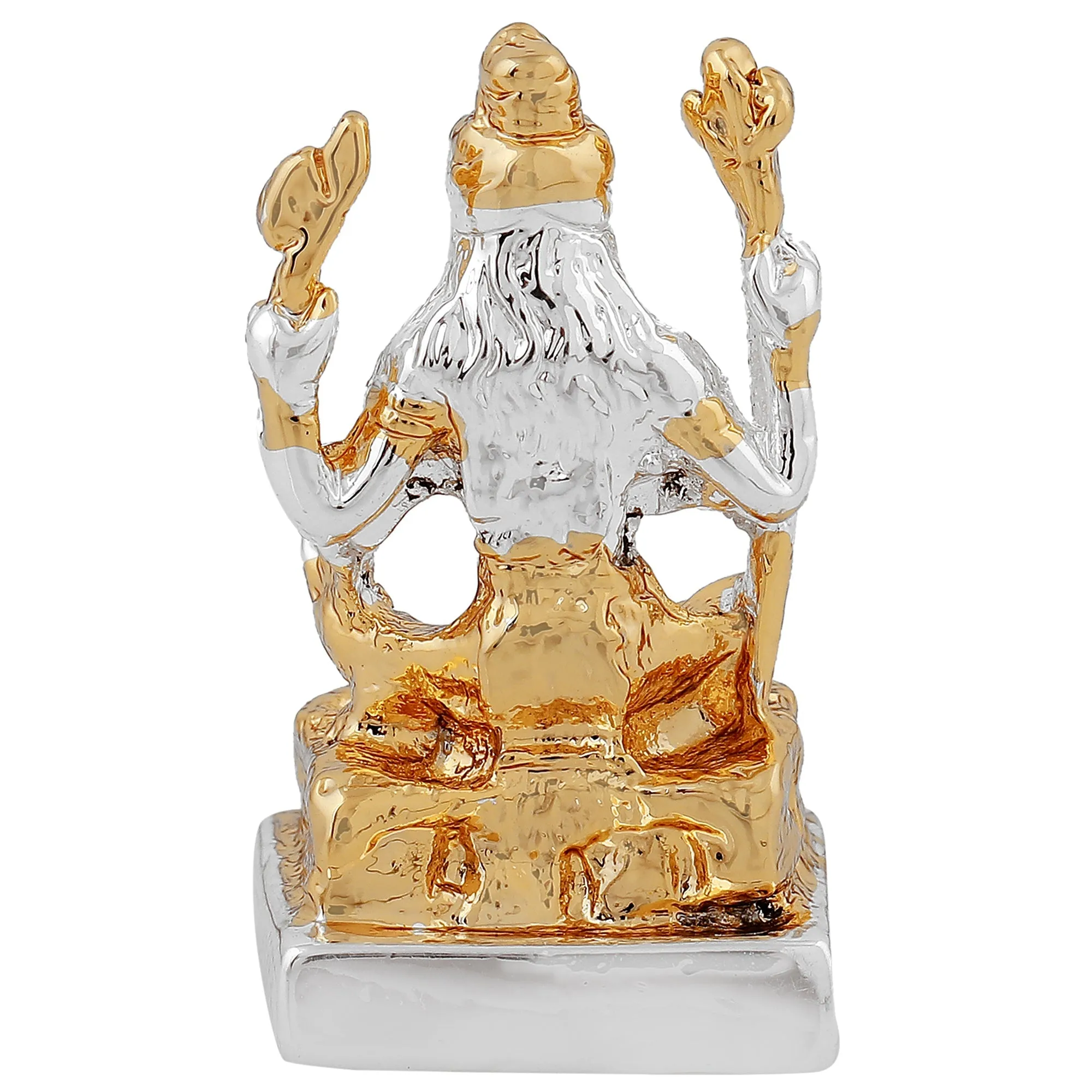 Estele Gold & Rhodium Plated Adi Yogi Shiva idol for Pooja/Car decor