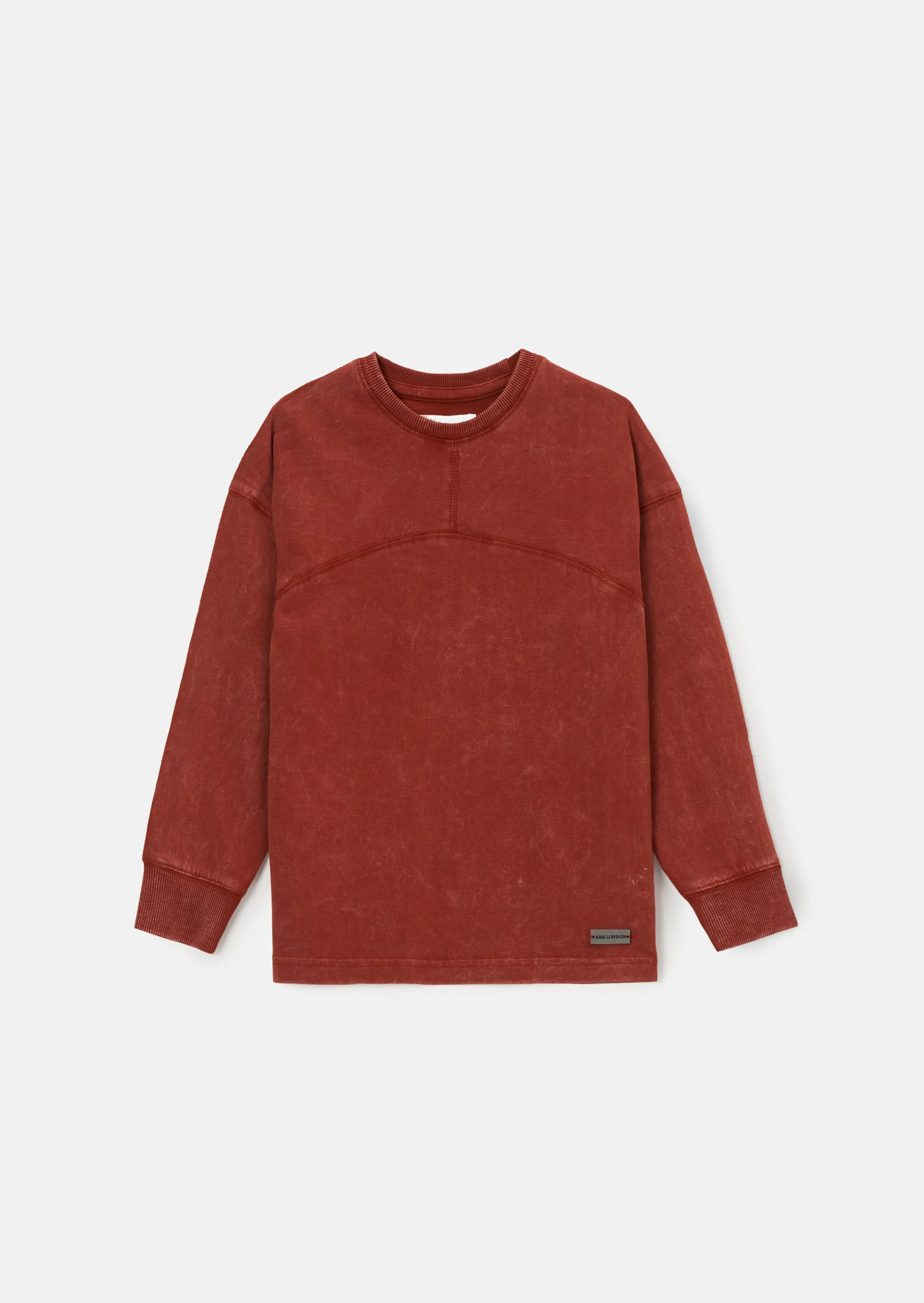 Evan Red Long Sleeve Washed Graphic Tee