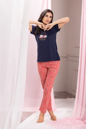 Flamingo Pj set in pure cotton