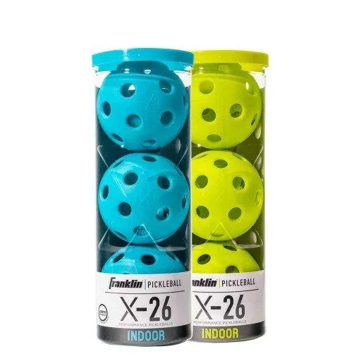 Franklin X-26 Pickleballs Indoor 3-Pack [Blue]