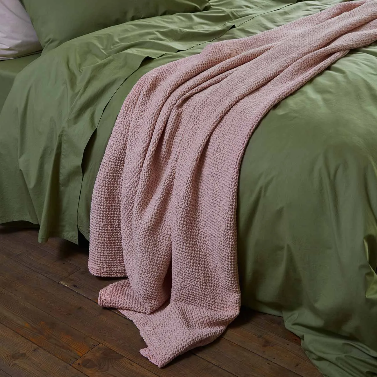 French Rose Waffle Cotton Throw