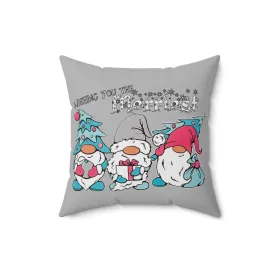 Gnome Christmas Spun Polyester Square Pillow