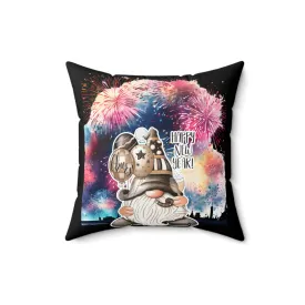 Gnome New Year Spun Polyester Square Pillow